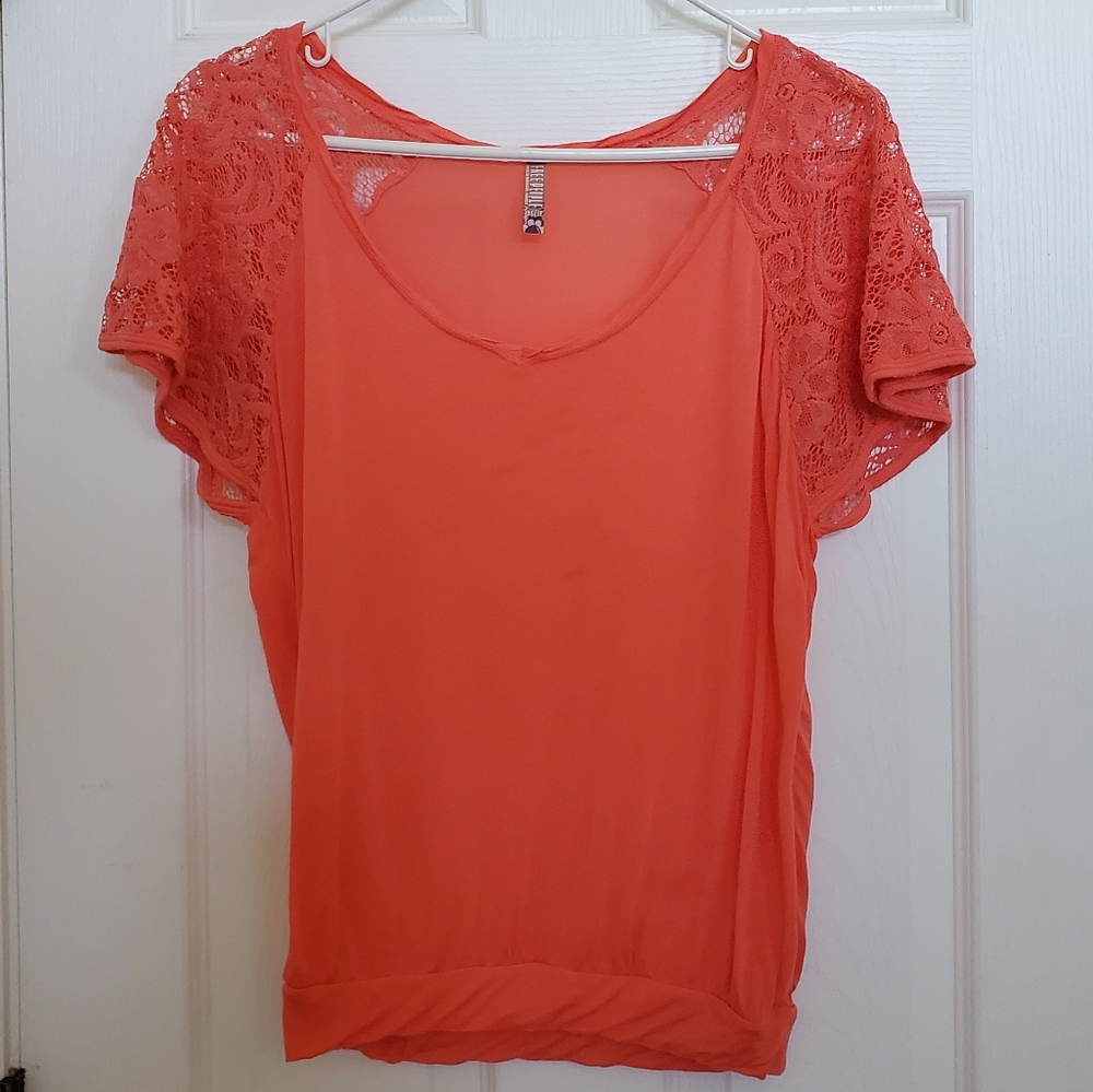 Lace sleeves Free People shirt